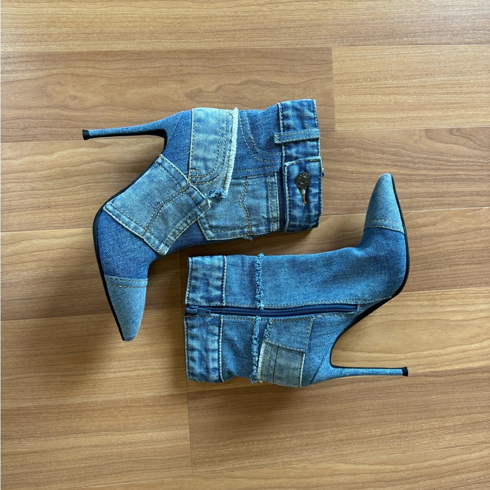 Jeffrey Campbell Denimous Patchwork Jean High Hee… - image 2